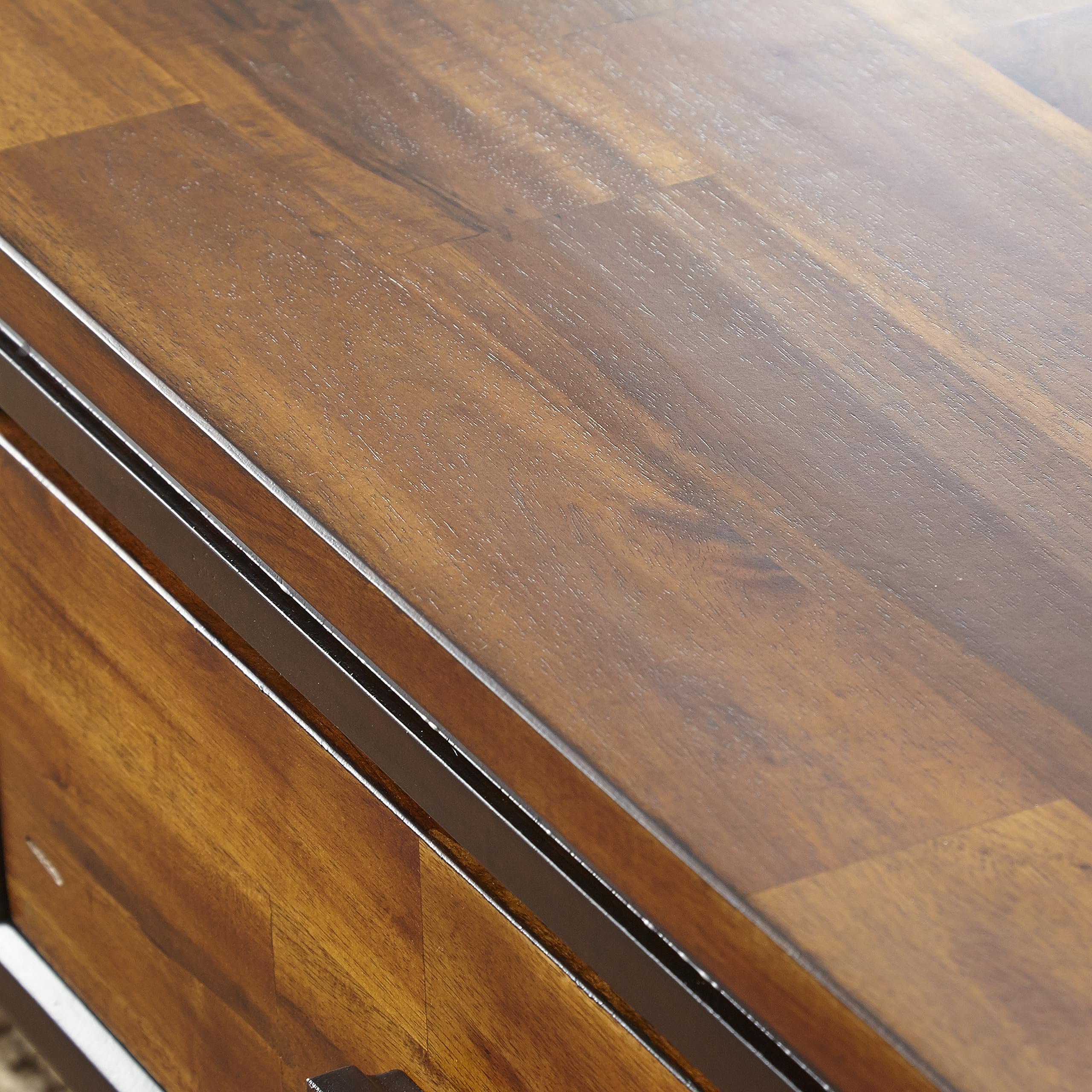 Steve Silver Company Abaco Cocktail Contemporary Style, Two-Toned Cordovan Cherry Finish, with Storage Drawers Table, 50 inches, Red