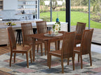 East West Furniture NOIP7-MAH-W 7 Piece Dining Set Consist of a Rectangle Dining Room Table with Butterfly Leaf and 6 Kitchen Chairs, 32x54 Inch, Mahogany