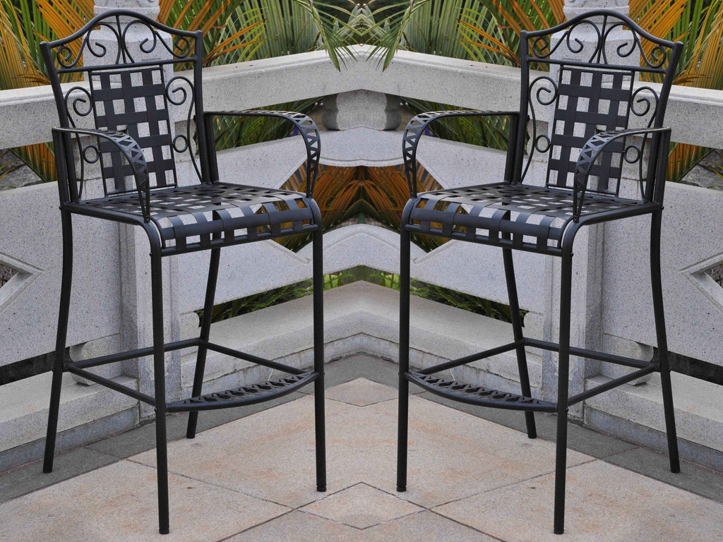 International Caravan Mandalay Outdoor Bar Stools - Set Of 2