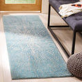 SAFAVIEH Evoke Collection 22 x 9 Aqua / Ivory EVK228J Abstract Burst Non-Shedding Living Room Entryway Foyer Hallway Bedroom R