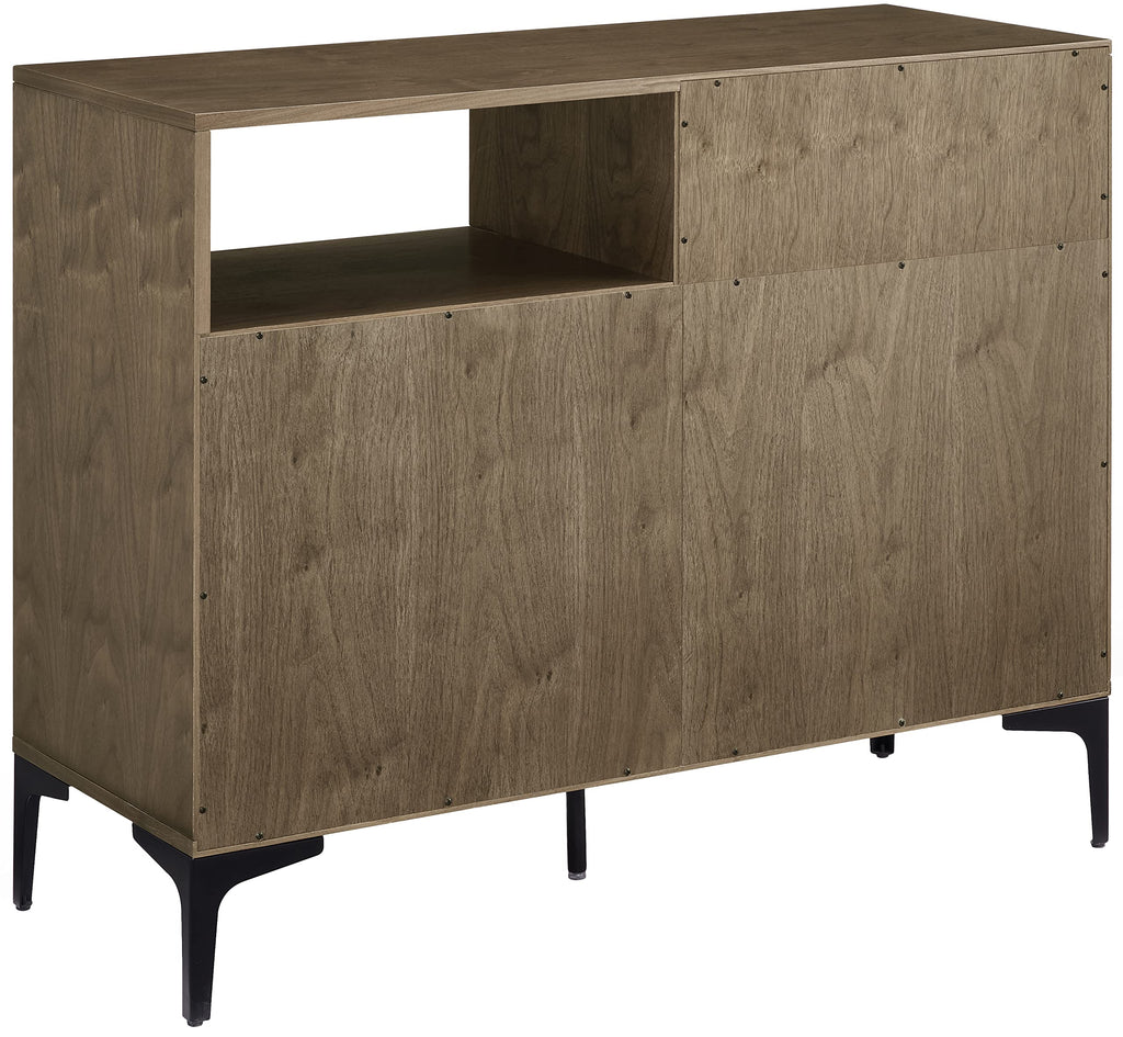 Crosley Furniture Sydney Media Console And Record Player Stand With Storage For Vinyl Records, Walnut