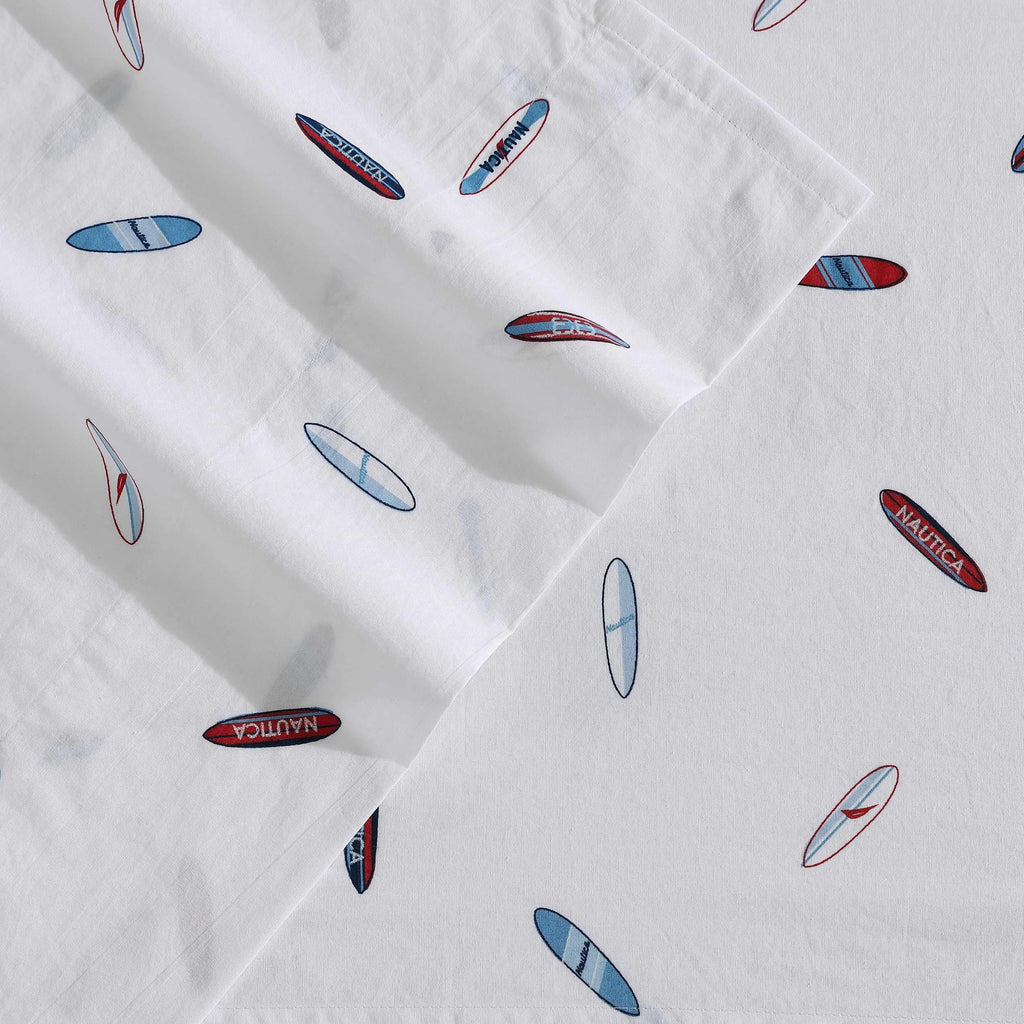 Nautica - King Sheets, Cotton Percale Bedding Set, Casual Home Decor (High Surf Navy, King)
