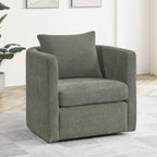 Comfort Pointe Sheldon Dark Gray Fabric Swivel Barrel Accent Chair