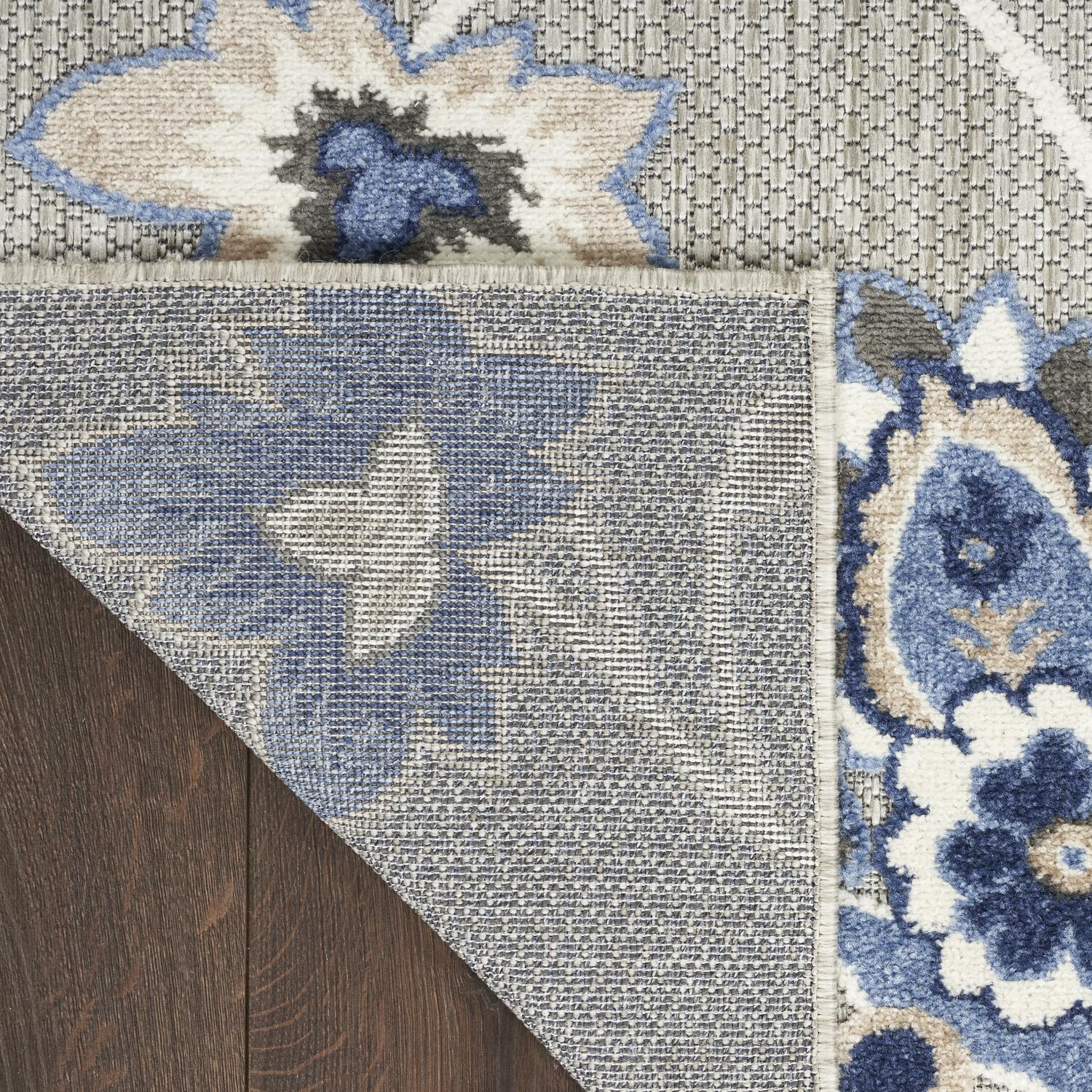 Nourison Aloha Indoor/Outdoor Modern Blue/Grey 7'10' X 10'6' Area Rug, Easy Cleaning, Non Shedding, Bed Room, Living Room, Dining Room, Kitchen (8X11)