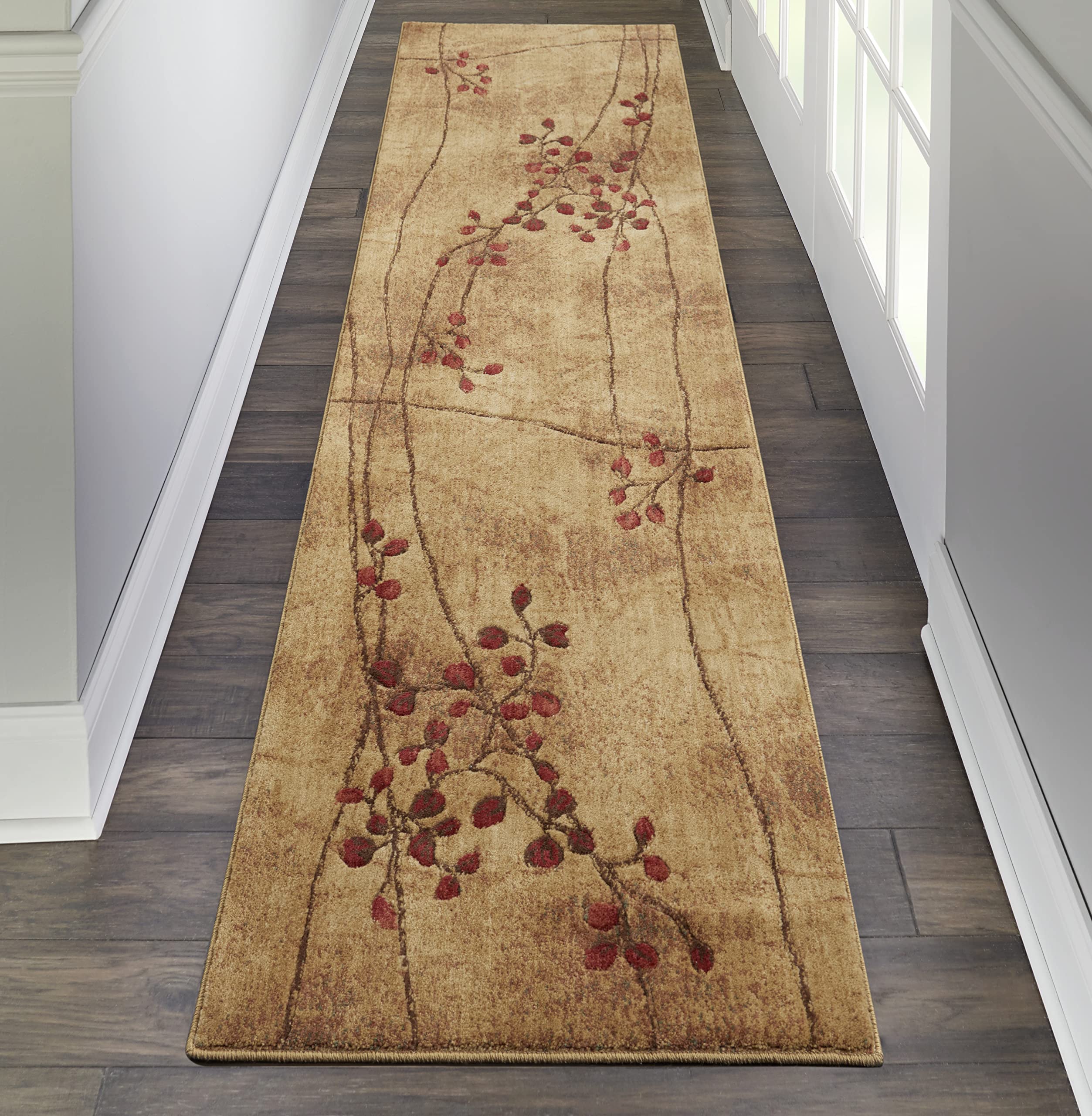 Nourison Somerset Rustic Area Rug 23 x 10, Latte, Rectangular Easy -Cleaning Non Shedding Bed Room Living Room Dining Room Kit