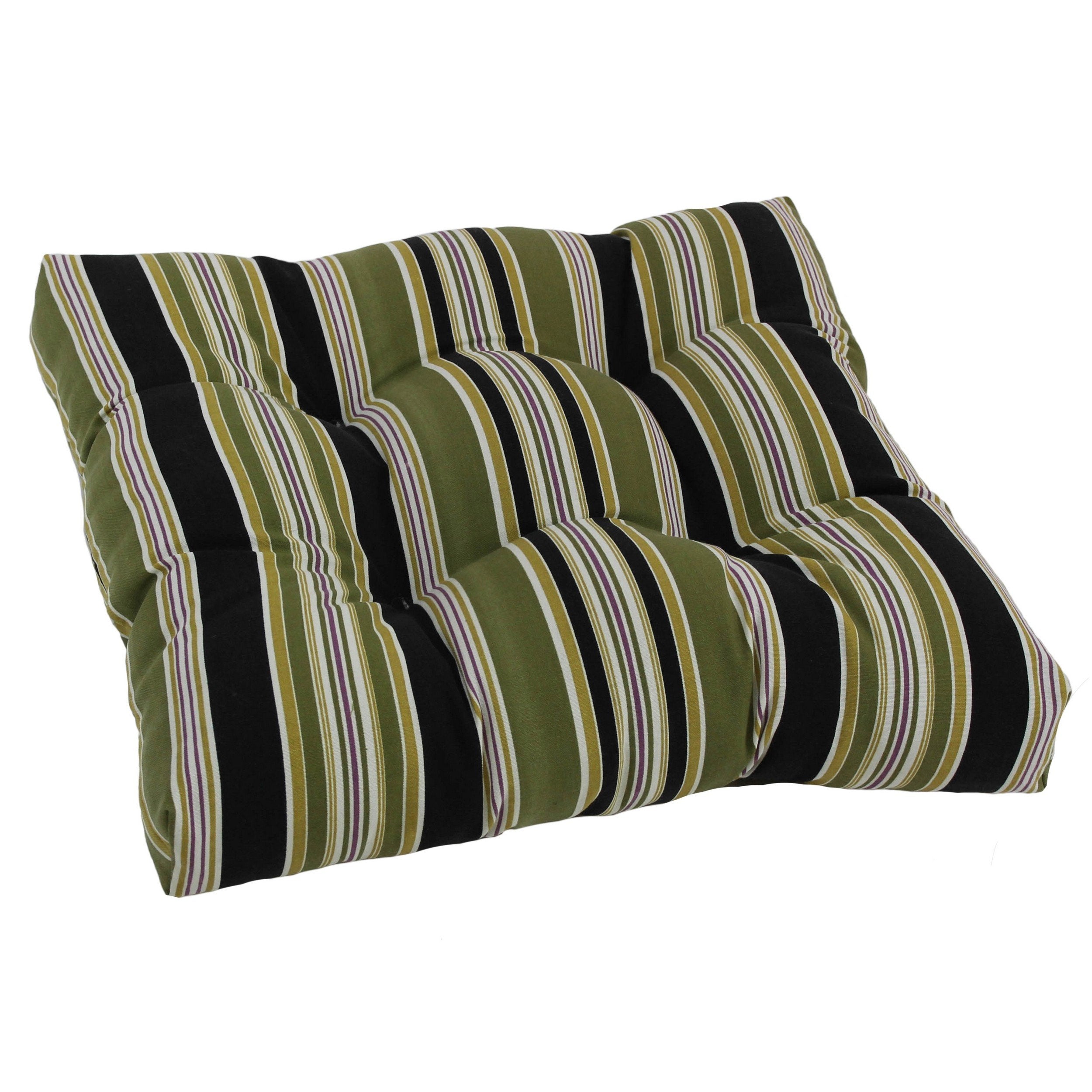 Blazing Needles Outdoor 19-inch Square Chair Cushion, 19 x 19, Eastbay Onyx 4 Count