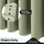 Neaterize Stall Shower Curtain Sage Green - Hotel Style Sage Green Shower Curtains For Bathroom With Waffle Design, 36X72 Inches