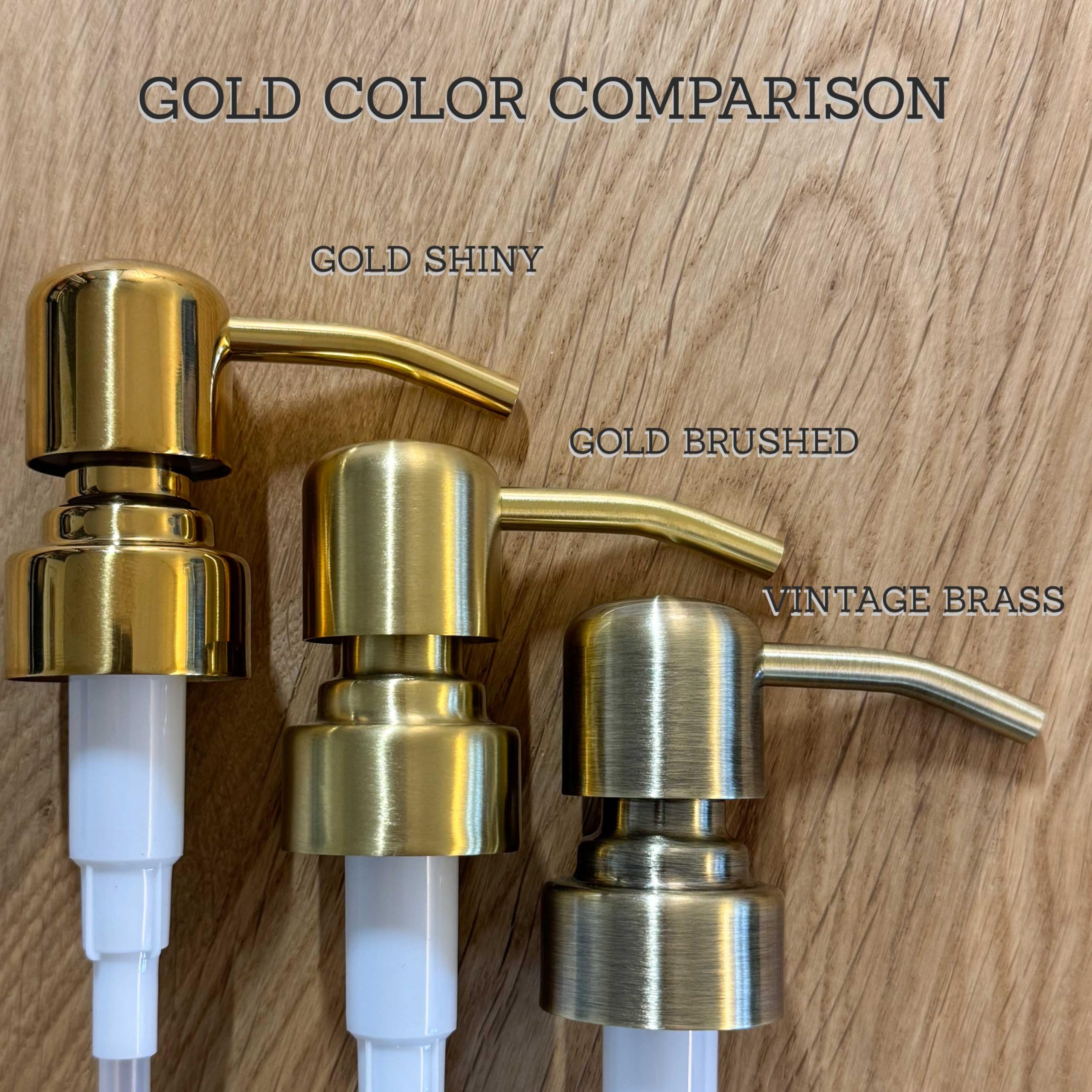 Altglas Four Pack - 4X Stainless Steel Soap Dispenser Pump 'Zagreb' As Replacement For Liquid Hand Soap Bottles (Shiny Gold) - F