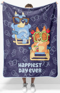 Bluey & Bingo Plush Throw Blanket - Measures 40 X 50 Throw Blue Super Soft Lightweight Fleece Kids Bedding