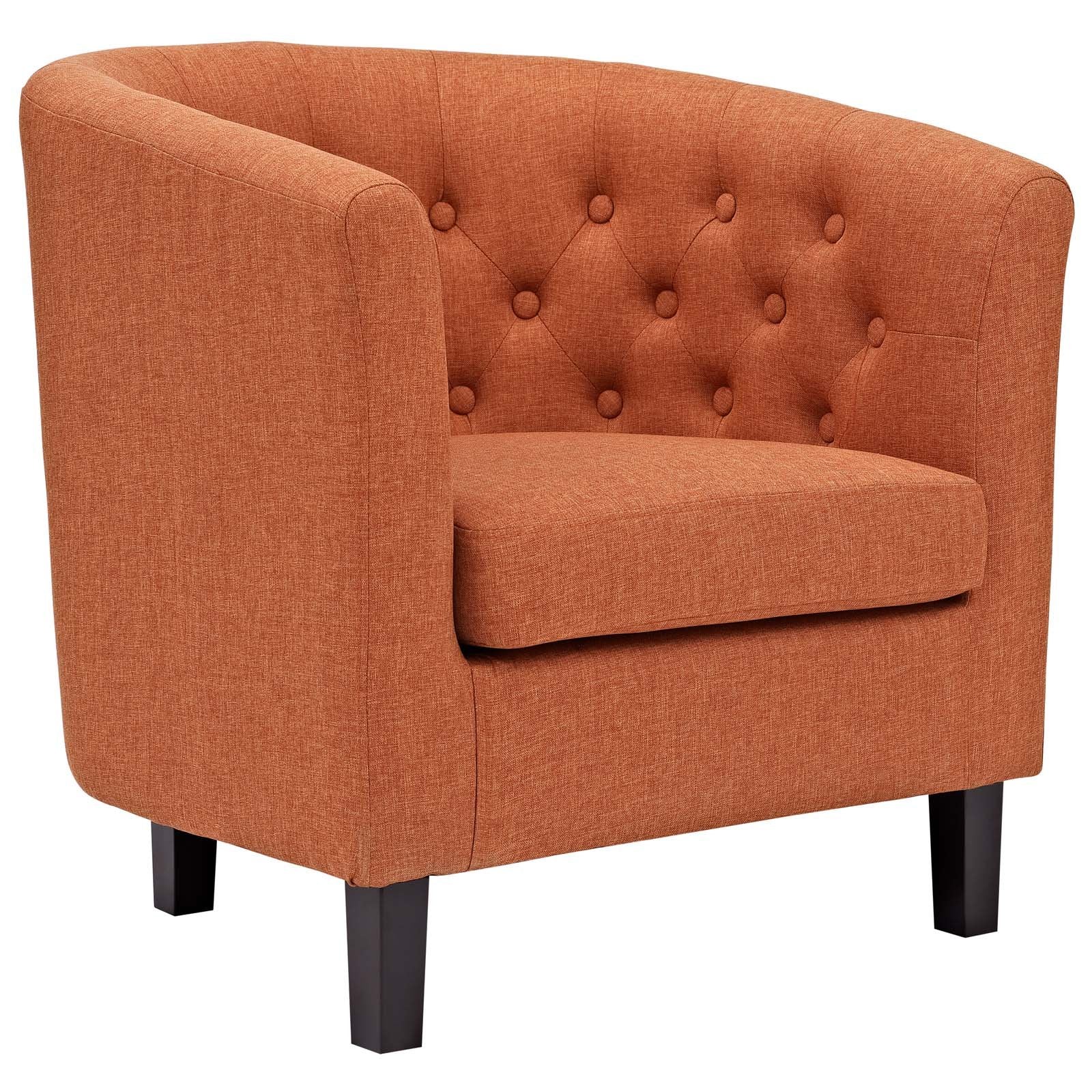 Modway Prospect Upholstered Fabric Contemporary Modern Two Armchairs In Orange