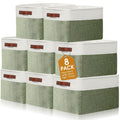 Uiifan 8 Pack 16 x 12 x 10 Inch Large Storage Baskets Collapsible Fabric Storage Cubes Bins with Handles for Shelves Closets Nur