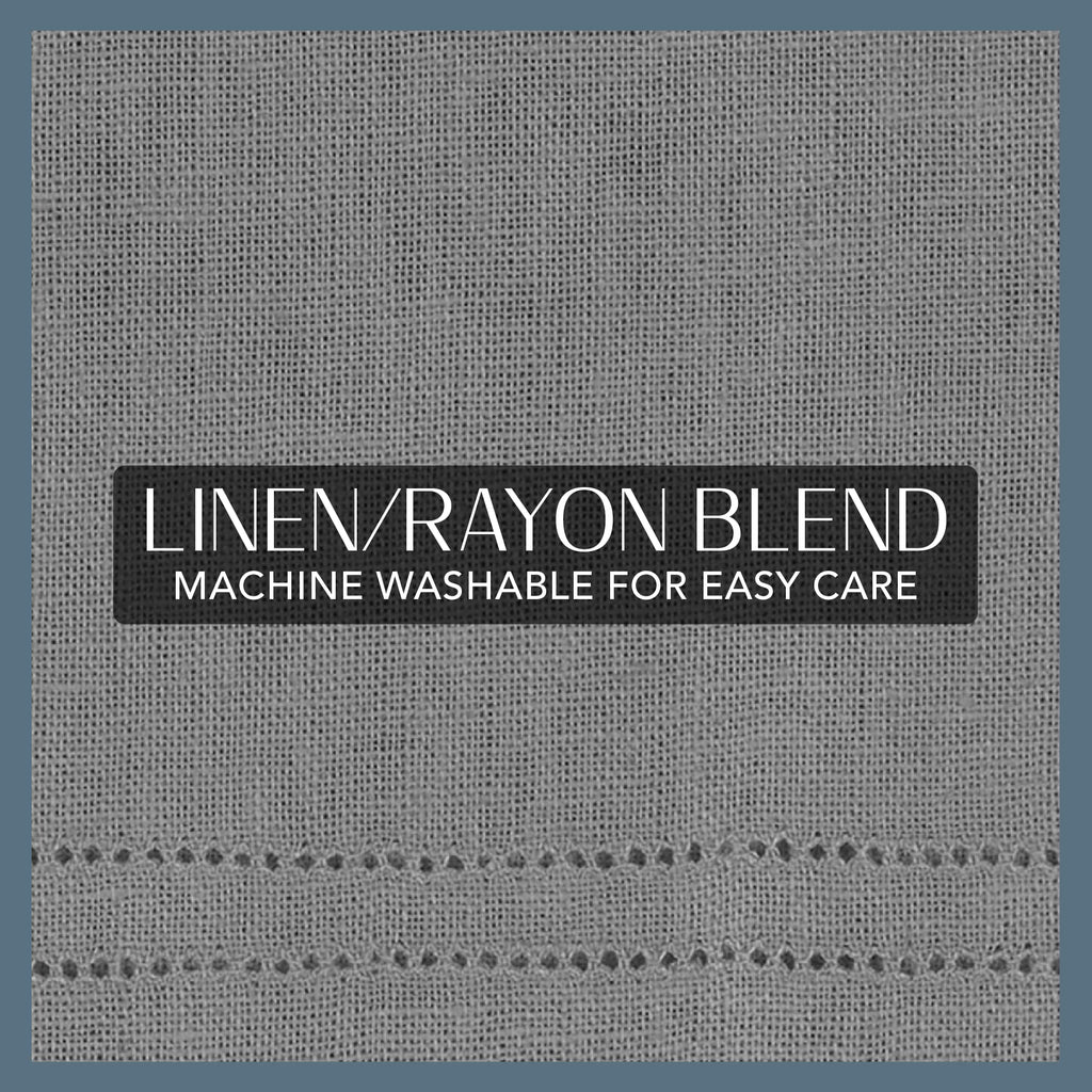 Elrene Home Fashions Cameron Linen Tier Curtains, 30'' W X 24'' L Each (Set Of 2 Tiers), Gray
