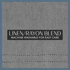 Elrene Home Fashions Cameron Linen Tier Curtains, 30'' W X 24'' L Each (Set Of 2 Tiers), Gray