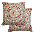 Honeycomb Outdoor Square Toss Pillow Set, 17' H X 17' L, Raffia Medallion Brick Outdoor Pillows