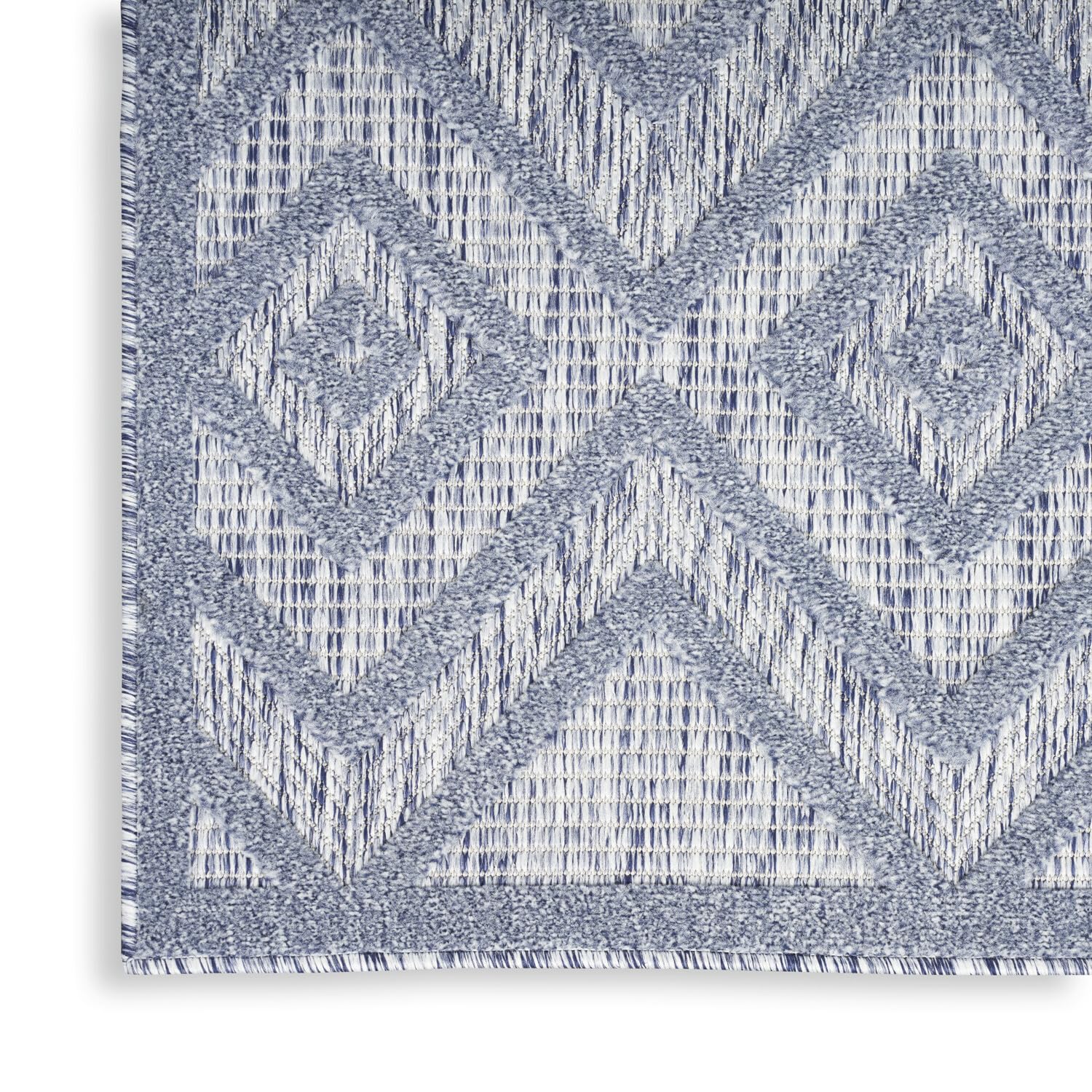 Nourison Versatile Indoor/Outdoor Denim Blue 7' X 10' Area Rug, Easy Cleaning, Non Shedding, Bed Room, Living Room, Dining Room, Deck, Backyard, Patio, High Traffic Area (7X10)