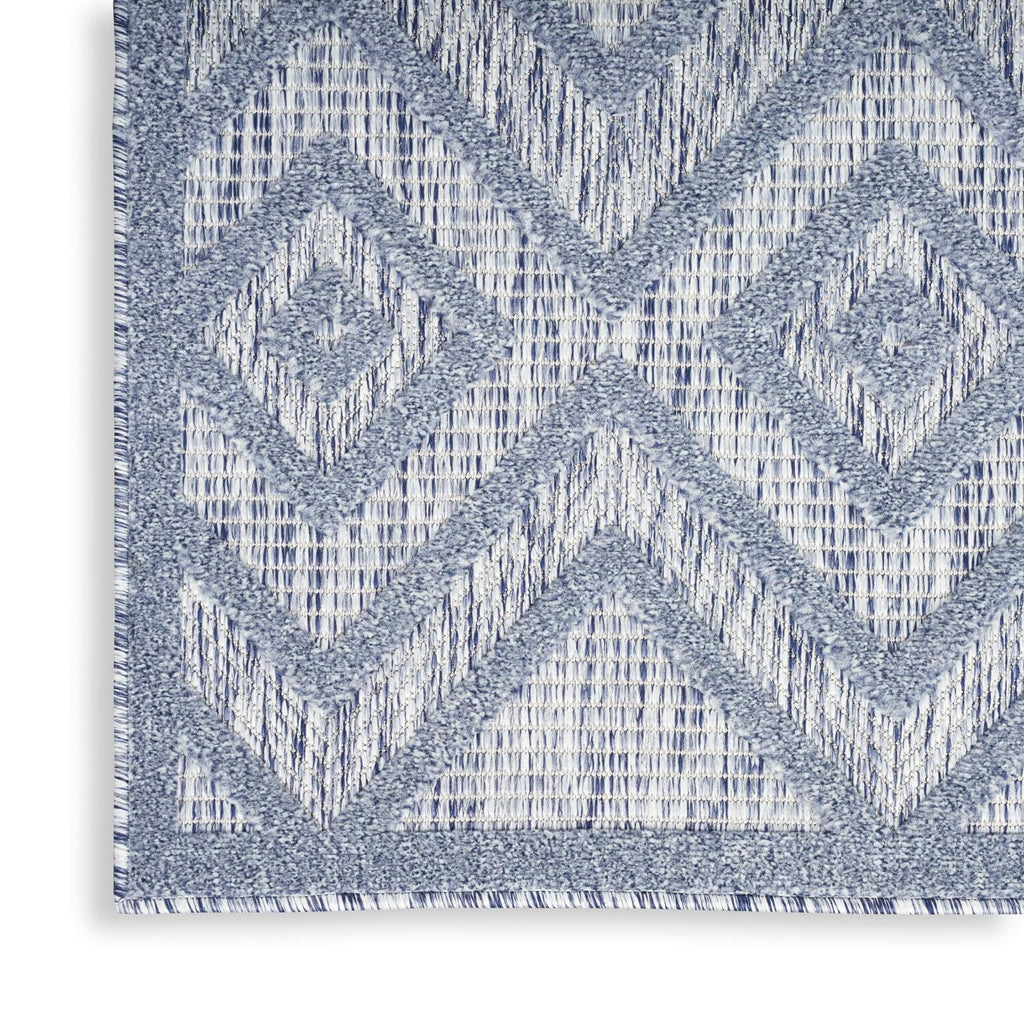 Nourison Versatile Indoor/Outdoor Denim Blue 9' X 12' Area Rug, Easy Cleaning, Non Shedding, Bed Room, Living Room, Dining Room, Deck, Backyard, Patio, High Traffic Area (9X12)