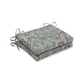 Pillow Perfect Outdoor | Indoor Pretty Witty Reef Squared Corners Seat Cushion (Set Of 2), Blue 18.5 X 16 X 3