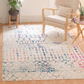 SAFAVIEH Tulum Collection Area Rug - 53 x 76, Ivory & Blue, Moroccan Boho Distressed Design, Non-Shedding & Easy Care, Ideal f