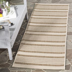 Safavieh Courtyard Collection Runner Rug - 2'3' X 6'7', Black & Bone, Stripe Design, Non-Shedding & Easy Care, Indoor/Outdoor &