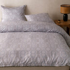 Heimenaogo Egyptian Cotton Duvet Cover Queen Size Sateen Weave, Silky Soft Duvet Cover With Zipper Closure, Long Staple Cotton B