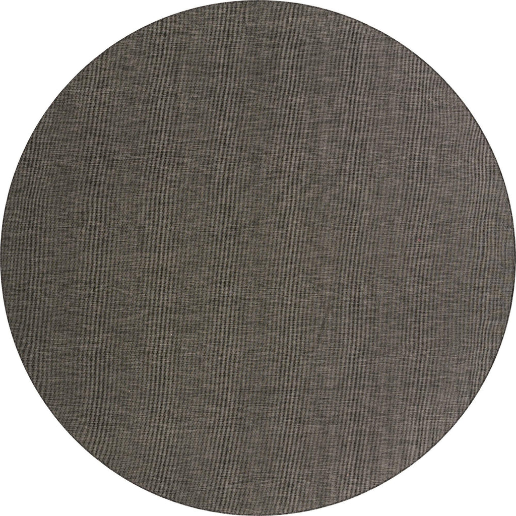 Unique Loom Collection Casual Transitional Solid Heathered Indoor/Outdoor Flatweave Area Rug (13' Round, Black/Ivory)
