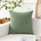 Kevin Textile Set Of 2 Sage Green Pillow Covers 18 X 18 Inch Spring Farmhouse Boho Decorative Throw Pillow Covers Linen Cushion Covers For Sofa Couch Décor