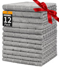 HOMERHYME Hand Towels, 12 Pack 25*15 Microfiber Bathroom Hand Towels, Grey All-Purpose Quick Dry Lint Free Soft Absorbent Bu