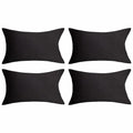 Home Brilliant 12X20 Pillow Cover Waterproof Halloween Black Outdoor Pillows For Patio Set Of 4, Rustic Throw Pillow Covers Sunb