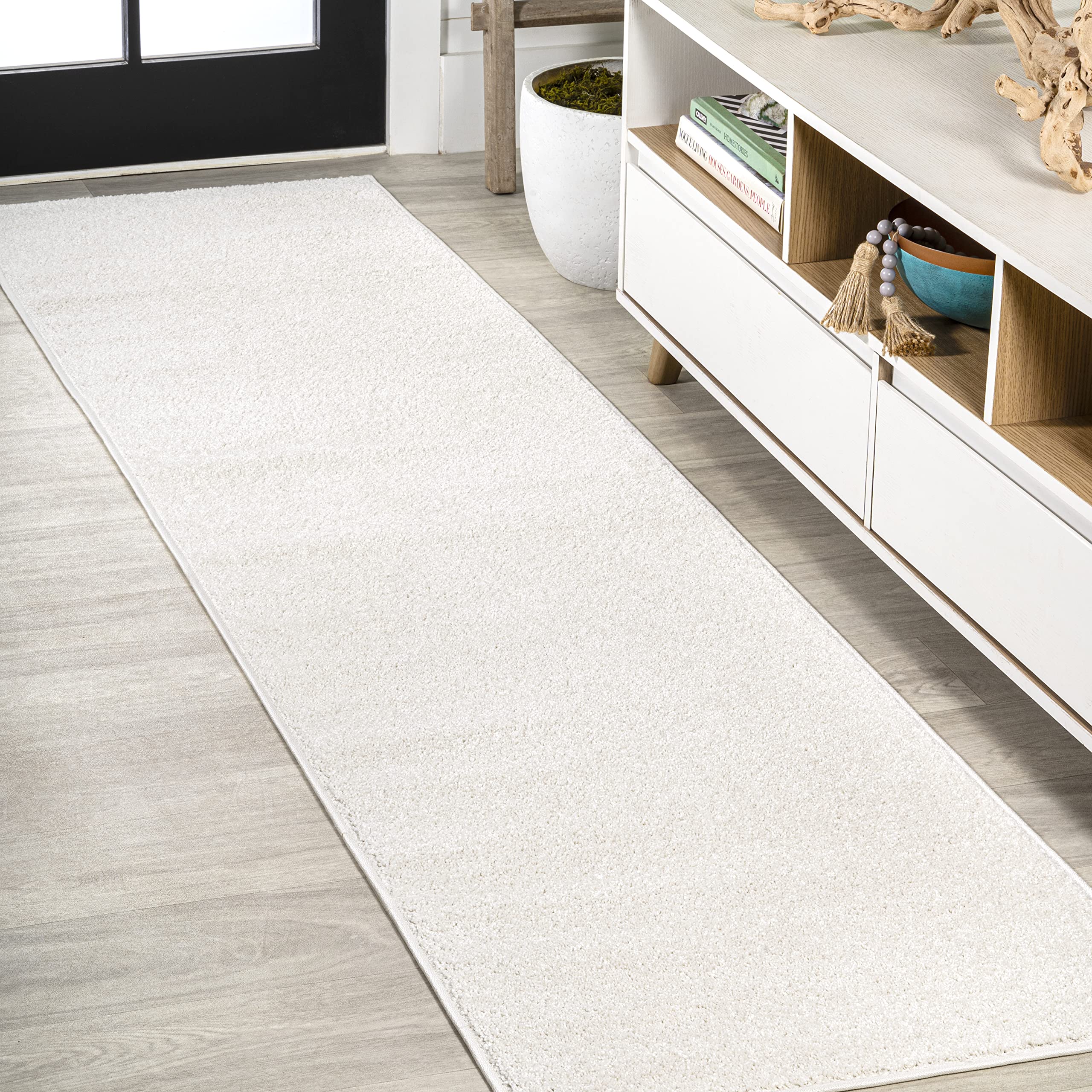 JONATHAN Y SEU100T-214 Haze Solid Low-Pile Indoor Runner Rug, Coastal, Bohemian, Minimalist, Classic, Casual for Bedroom,Kitchen
