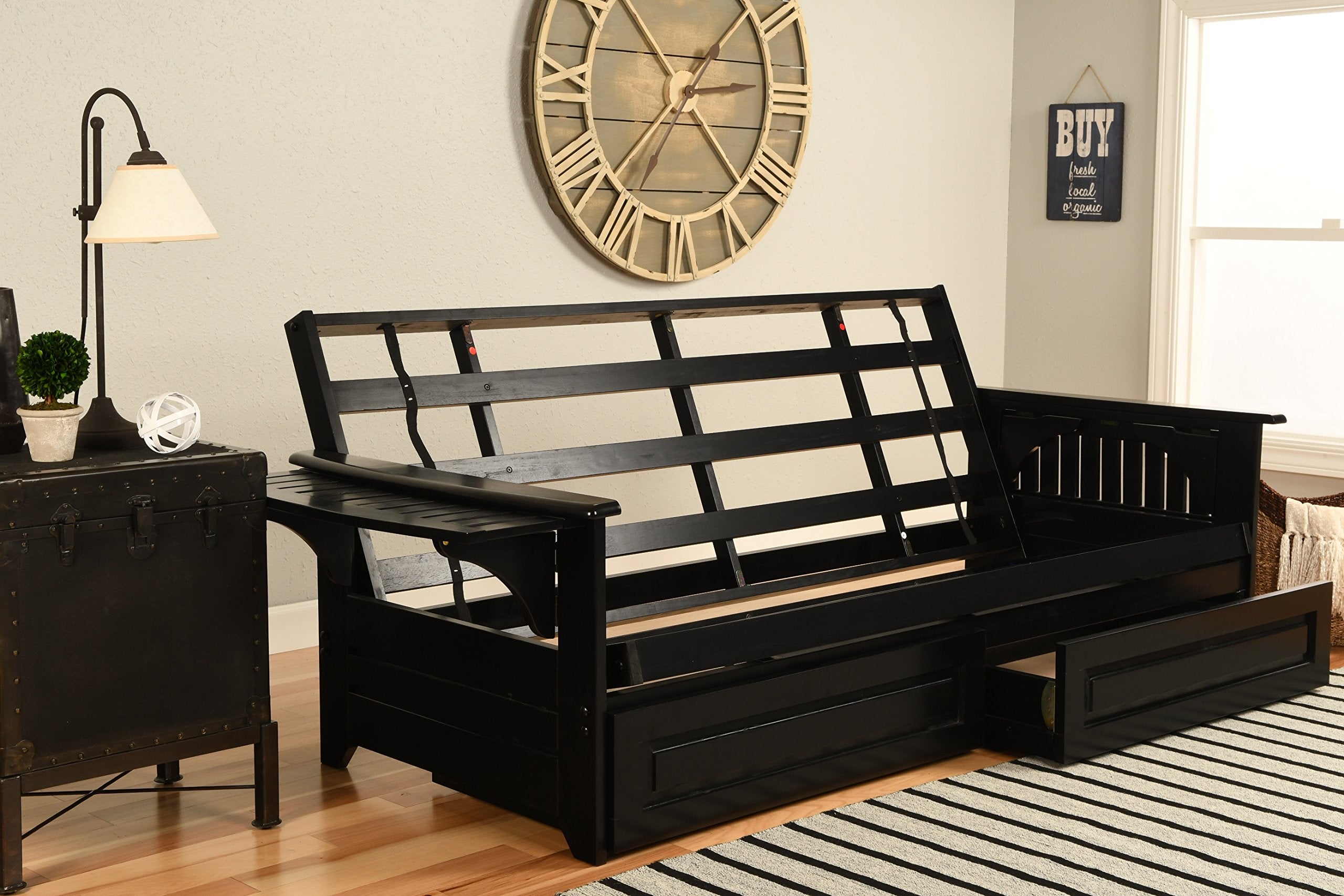 Kodiak Furniture Futon Storage Drawers, Frame Only/No Mattress