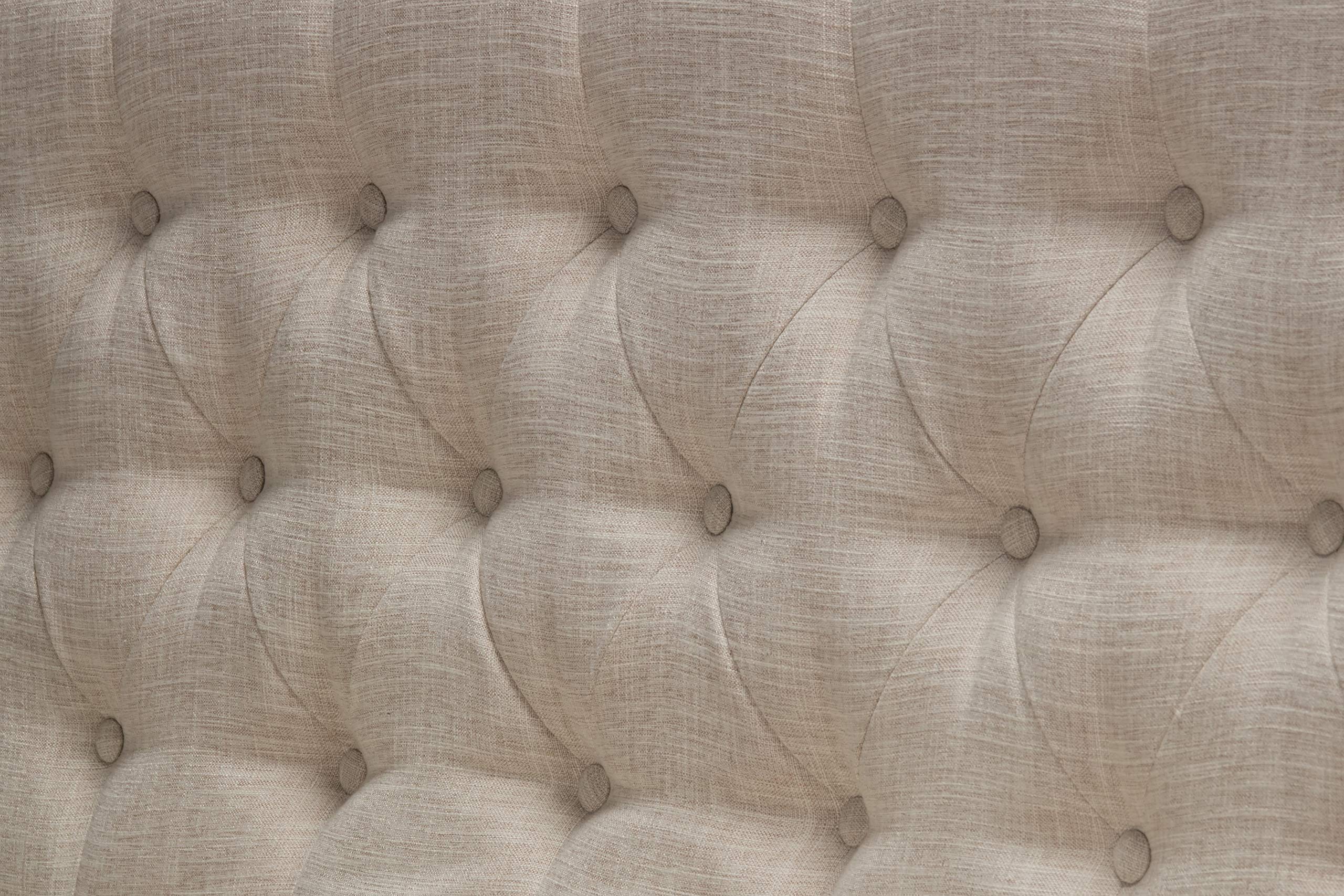 Best Quality Furniture Beige Linen Fabric Upholstered Dining Bench, Cappuccino