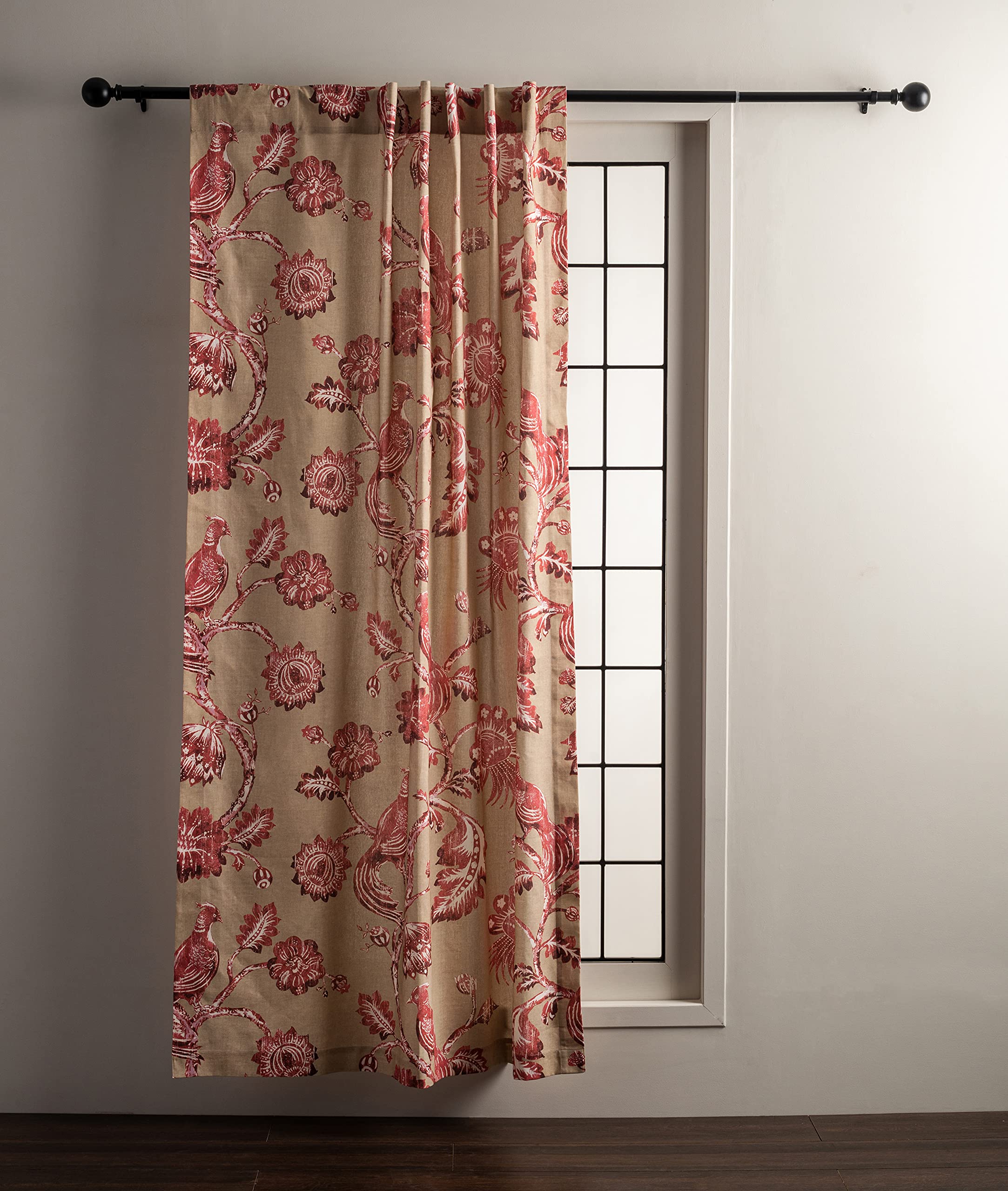 Maison d' Hermine Curtains 100% Cotton Single Panel Curtain 50 Inch x 84 Inch Easy Hanging with a Rod Pocket & Loop for Bathroom