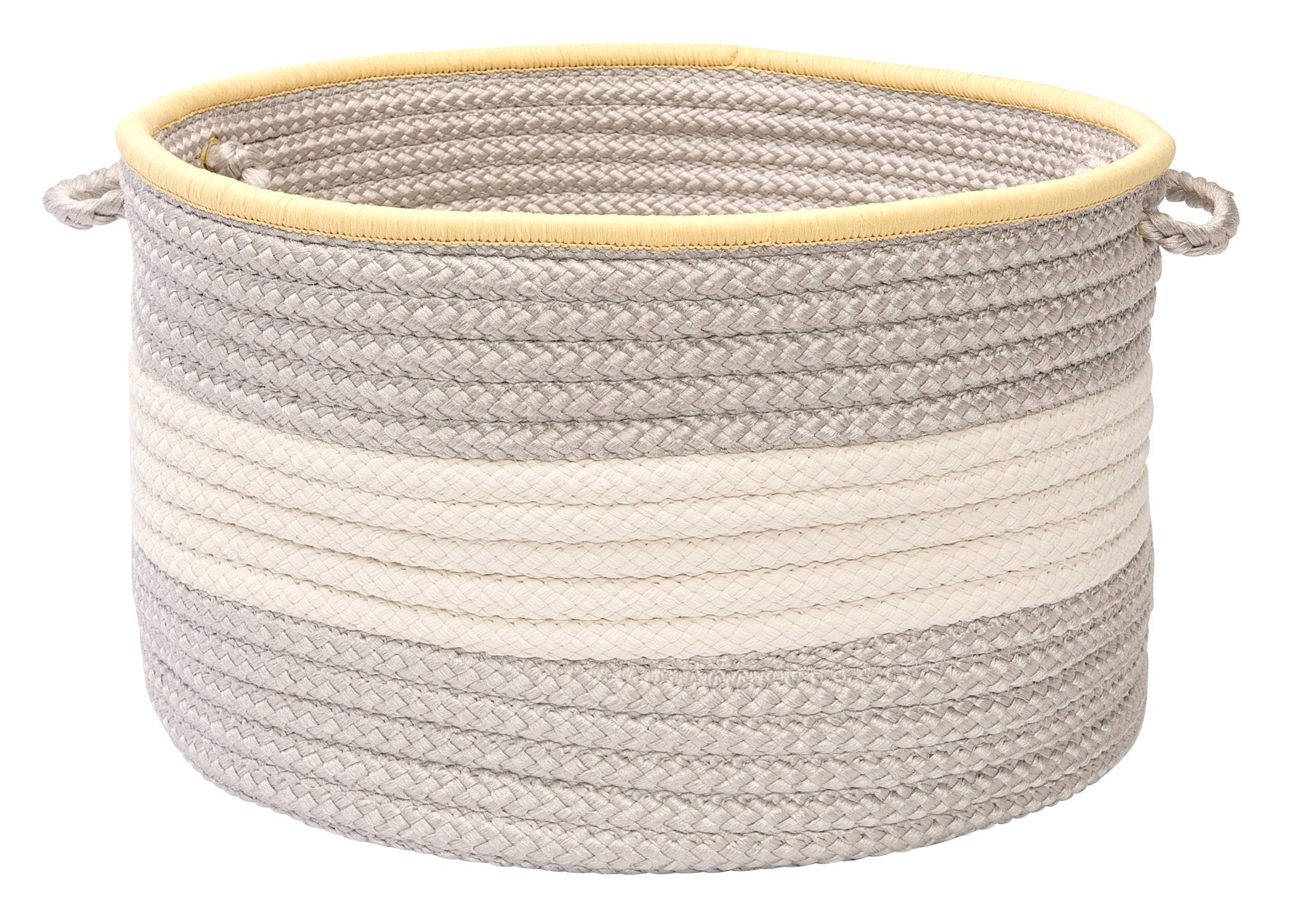 Color Block Round Basket Utility Basket, 14 By 10-Inch, Shadow Black/Yellow