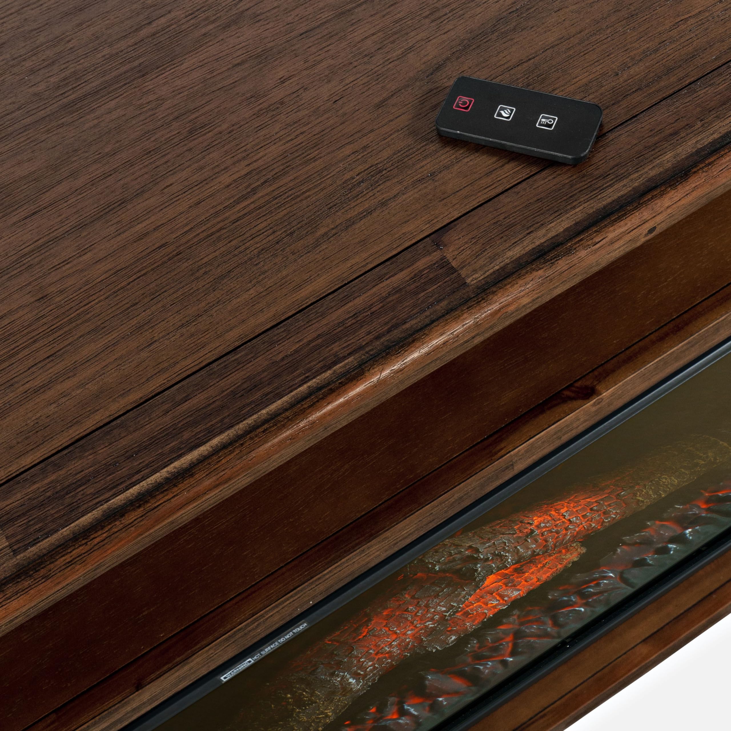 Bakersfield Transitional Rustic 60'' Storage Console TV Stand with Electric Fireplace