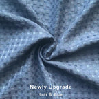 Miye Pleated Waffle Weave Bed Skirt, Tailored Dust Ruffle 22 Inch Drop Easy Fit, Machine Washable (Blue, Twinxl - 22'' Drop)