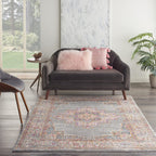 Nourison Passion Grey 5'3' X 7'3' Area Rug, Boho, Traditional, Easy Cleaning, Non Shedding, Bed Room, Living Room, Hallway, (5' X 7')