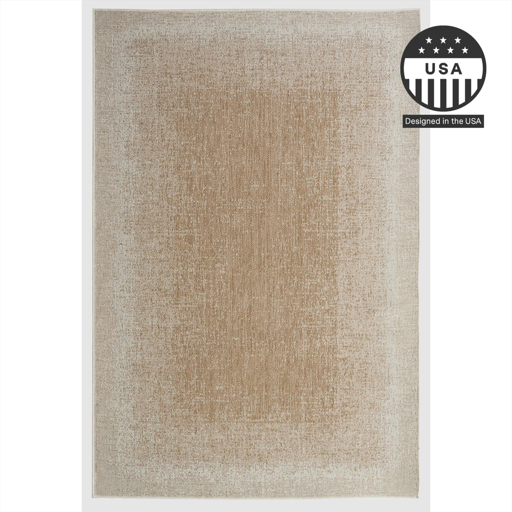 Fh Home Outdoor Area Rug - Waterproof Easy To Clean Stain Resistant - Patio Indoor Outdoor Porch Deck Balcony Entryway - Ombre M