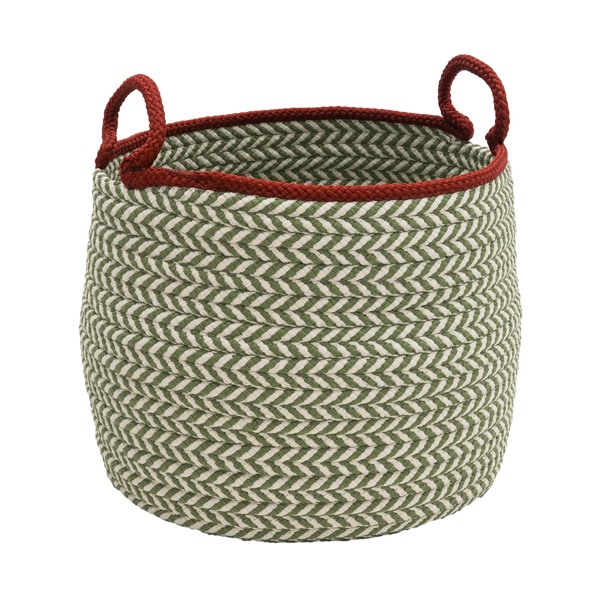 Colonial Mills Kringle Christmas Floor Decorative Braided Basket, 14&Quot;X14&Quot;X12&Quot;, Wreath Green