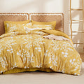 Bedsure Yellow Queen Comforter Set - 7 Pieces Floral Bedding Sets Queen Bed In A Bag With Reversible Botanical Flowers Comforter, Sheets, Pillowcases & Shams