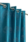 HOME UTSAV Tree Punch Embossed Curtains for Window 5 Feet, Pack of 1, Aqua