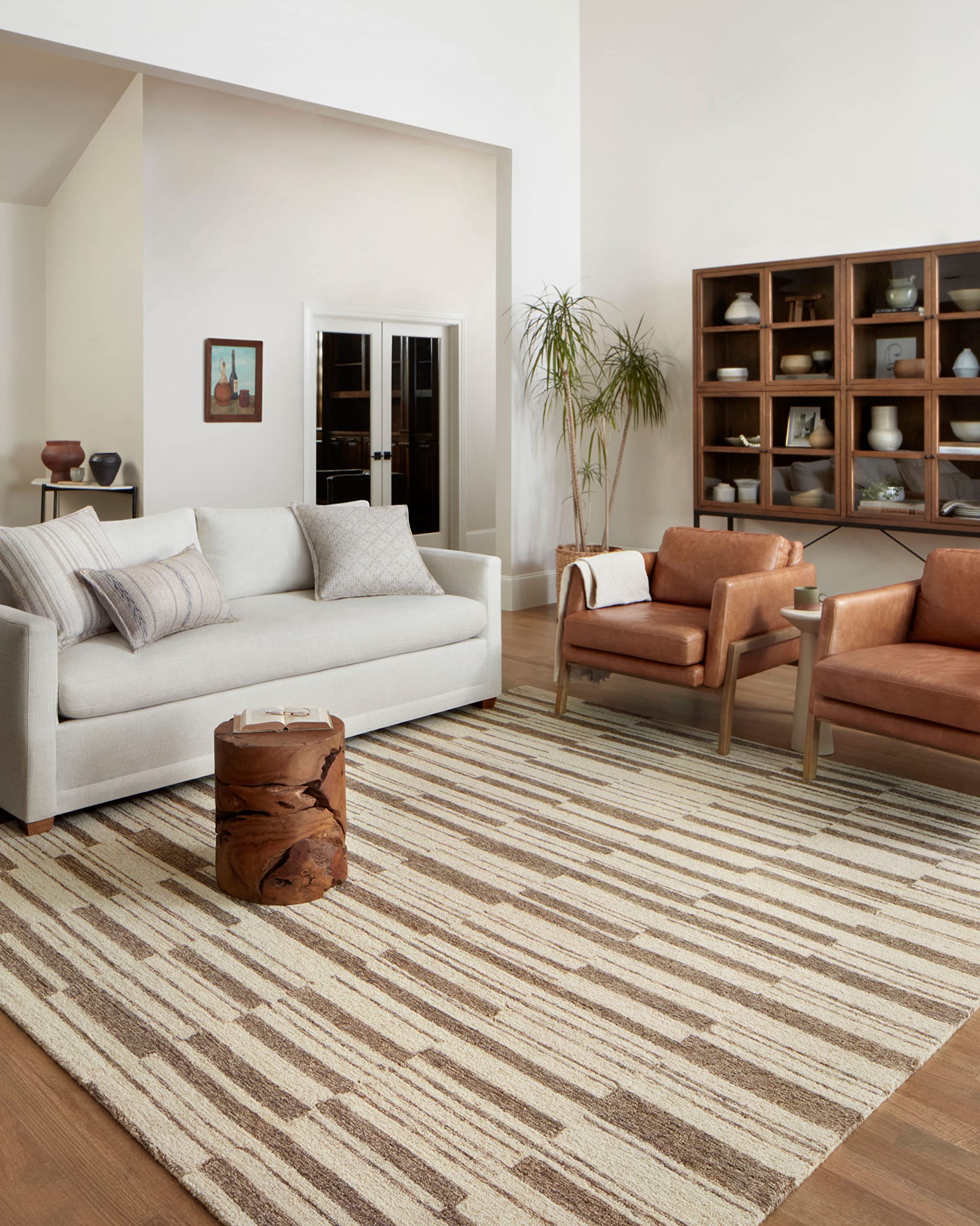 Loloi Chris Loves Julia x Polly Beige/Tobacco 9'-3'' x 13' Area Rug
