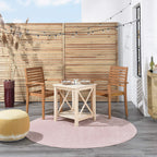 Nourison Essentials Indoor/Outdoor Pink 6' X Round Area -Rug, Easy -Cleaning, Non Shedding, Bed Room, Living Room, Dining Room, Backyard, Deck, Patio (6 Round)