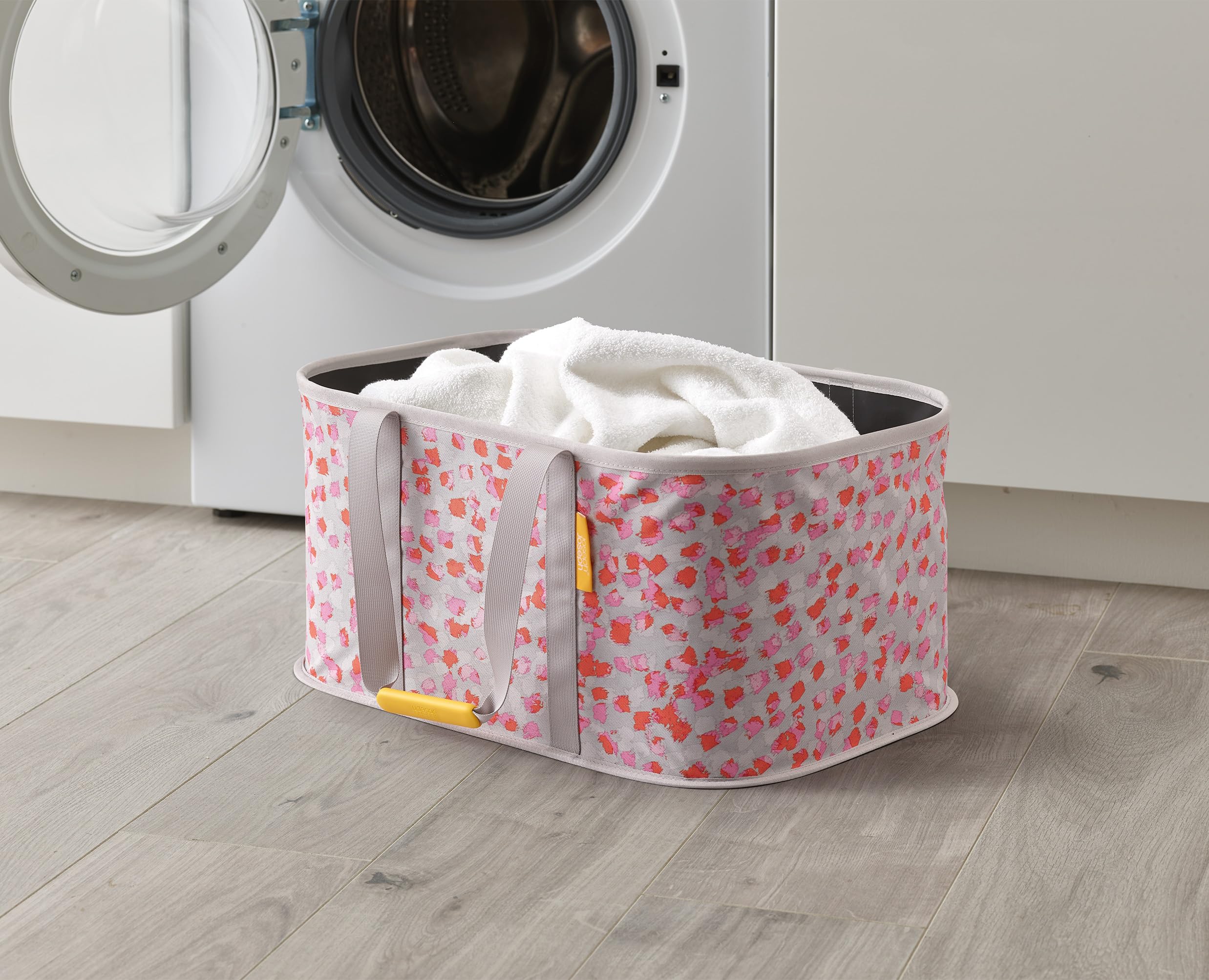 Joseph Joseph Hold-All - Collapsible 35L Washing Laundry Basket Bag, Durable Fabric, Moisture Resistant, Peach Blossom