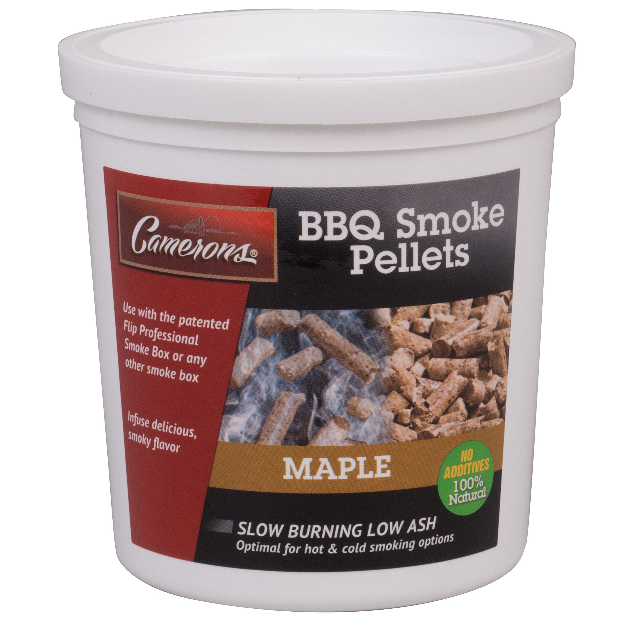 Camerons Smoking Wood Pellets (Maple, 1 Pint)- Kiln Dried Bbq Pellets- 100% All Natural Barbecue Smoker Chips- For Pellot Smoker