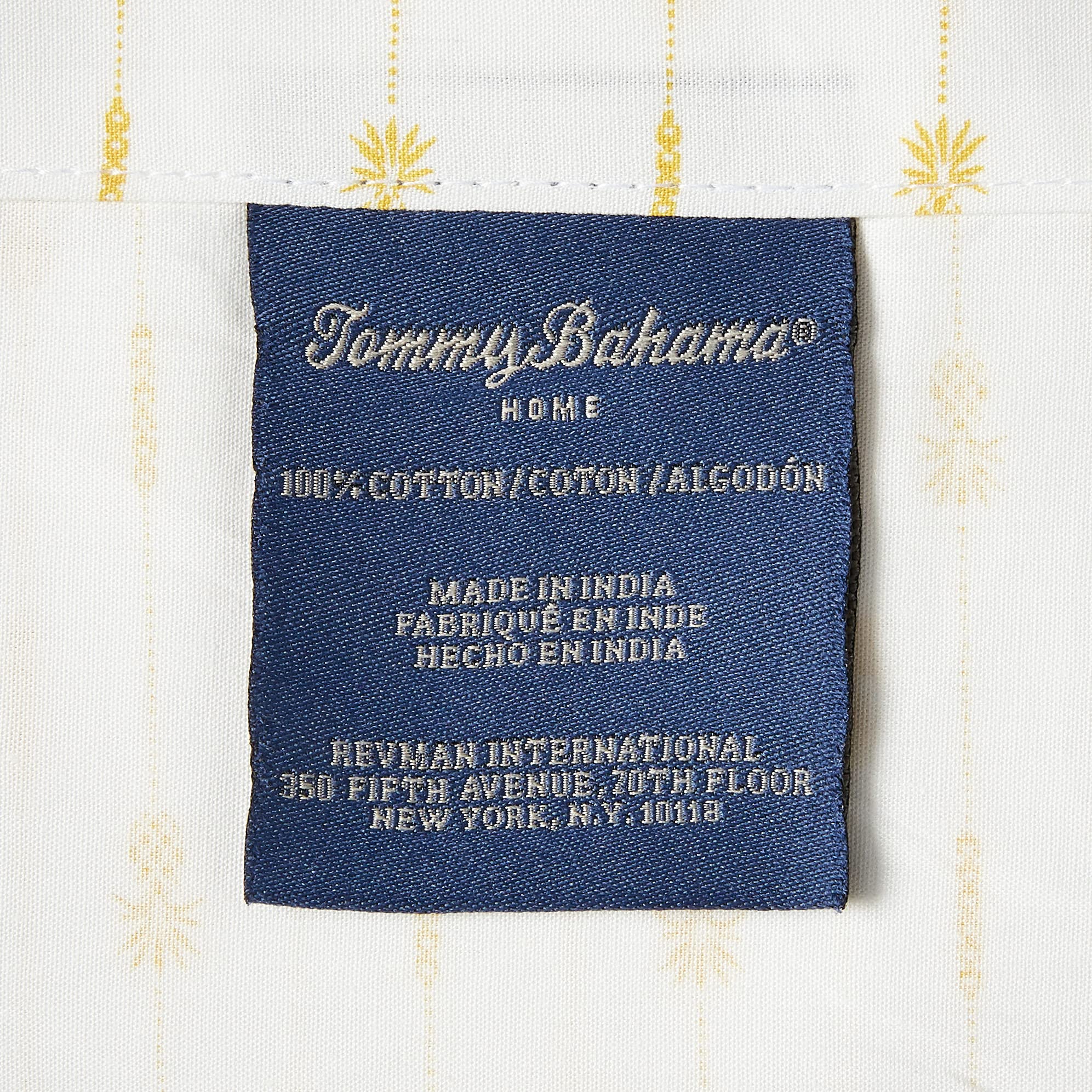 Tommy Bahama - King Sheets, Cotton Percale Bedding Set, Crisp & Cool, Stylish Home Decor (Pineapple Pinstripe Yellow, King)