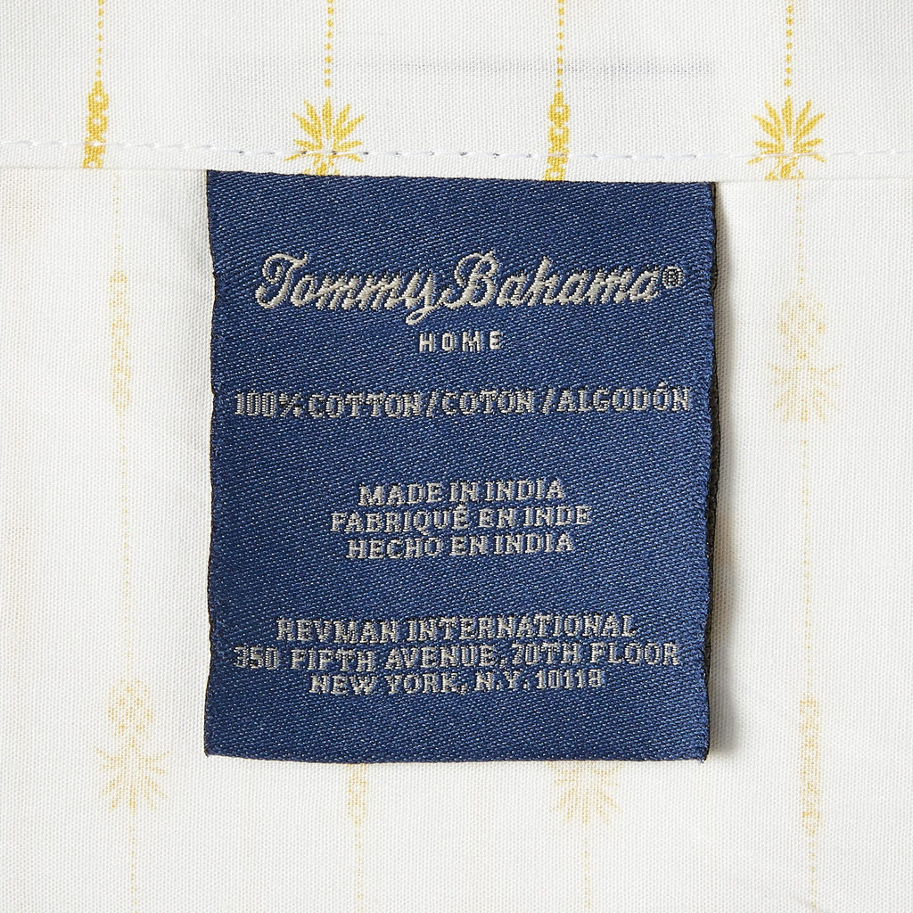 Tommy Bahama - King Sheets, Cotton Percale Bedding Set, Crisp & Cool, Stylish Home Decor (Pineapple Pinstripe Yellow, King)