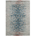 Modway Hesper Distressed Contemporary Floral Lattice 5X8 Area Rug In Teal, Beige And Brown