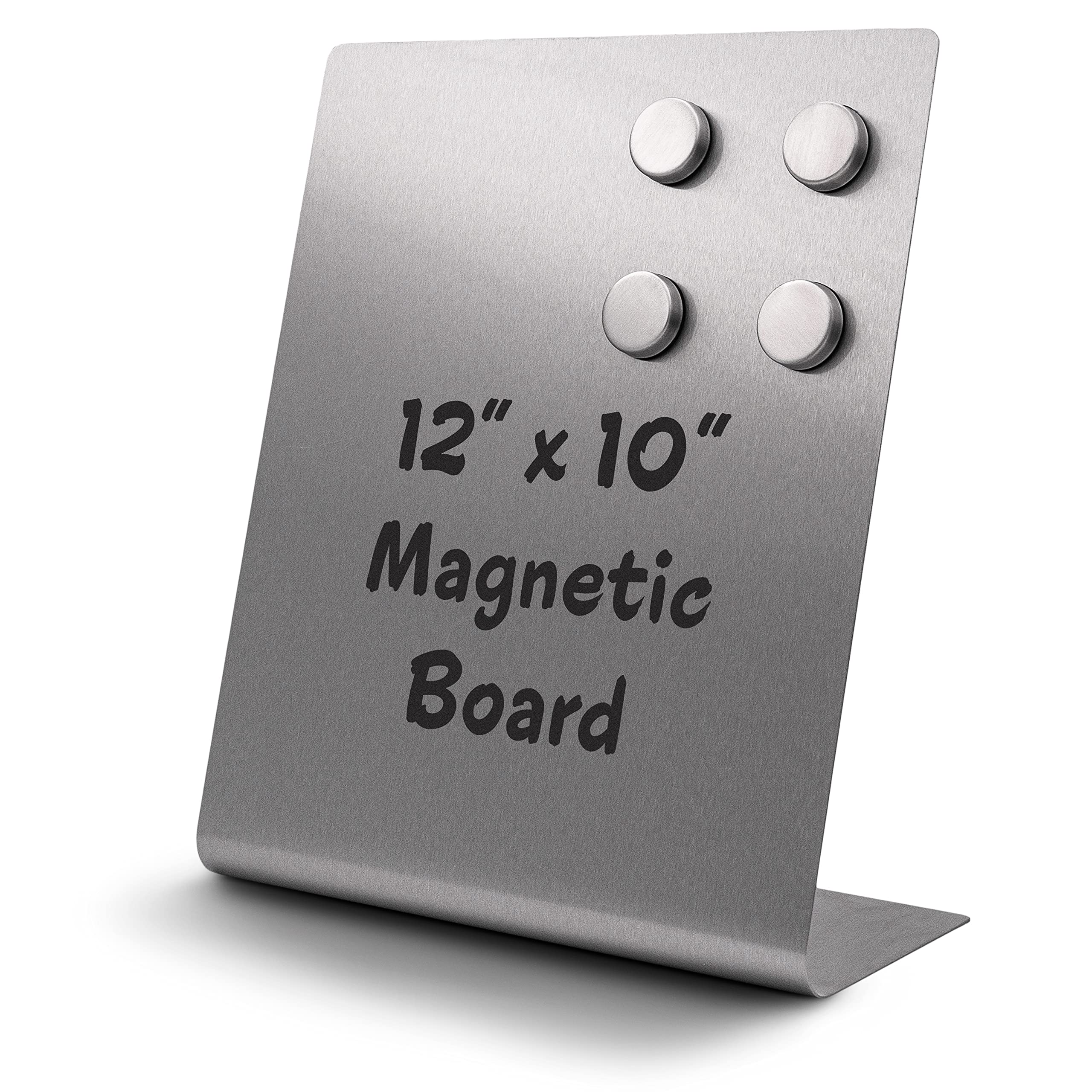 Large Magnetic Bulletin Board For Tabletops - Dry Erase Memo Board With Stand - Metal Easel For Magnet Display - 12X10 Inches +