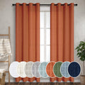 Pitalk Burnt Orange Curtains 96 Inches Long For Living Room 2 Panels Grommet Energy Efficient Drapes Lightweight Sheer Linen Ter