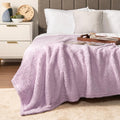 Pavilia Sherpa Bed Blanket King Size, Light Purple Lavender Plush Soft Cozy Blanket For Bed, Fluffy Lightweight Microfiber, Fuzz